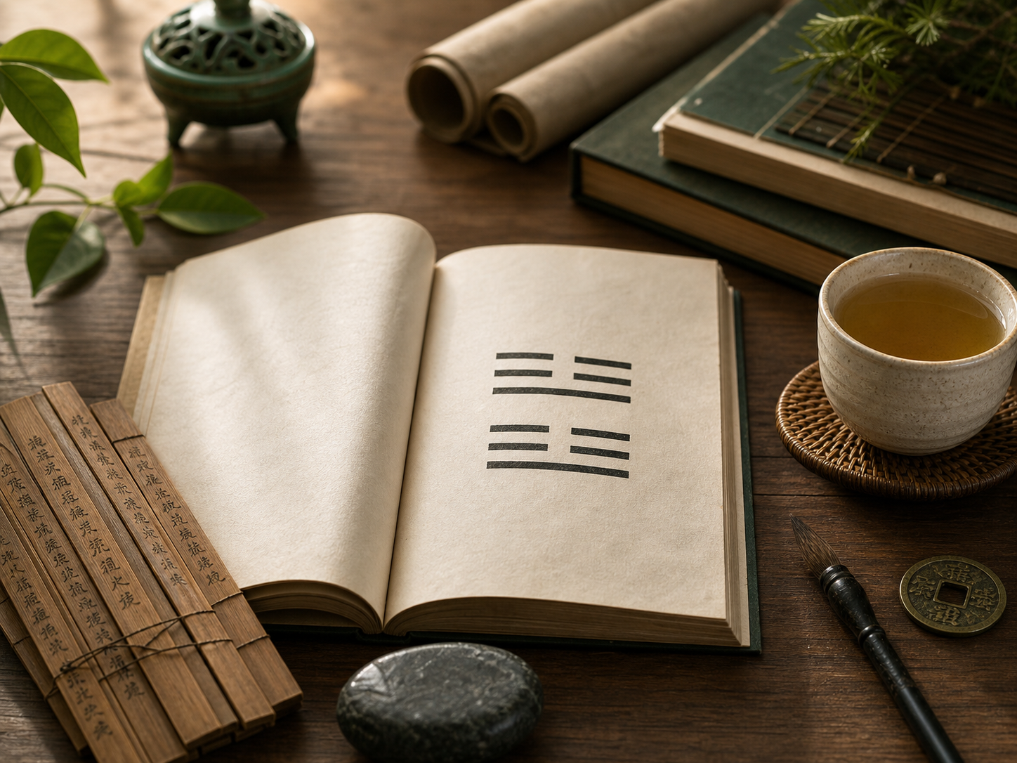 I Ching hexagram study desk